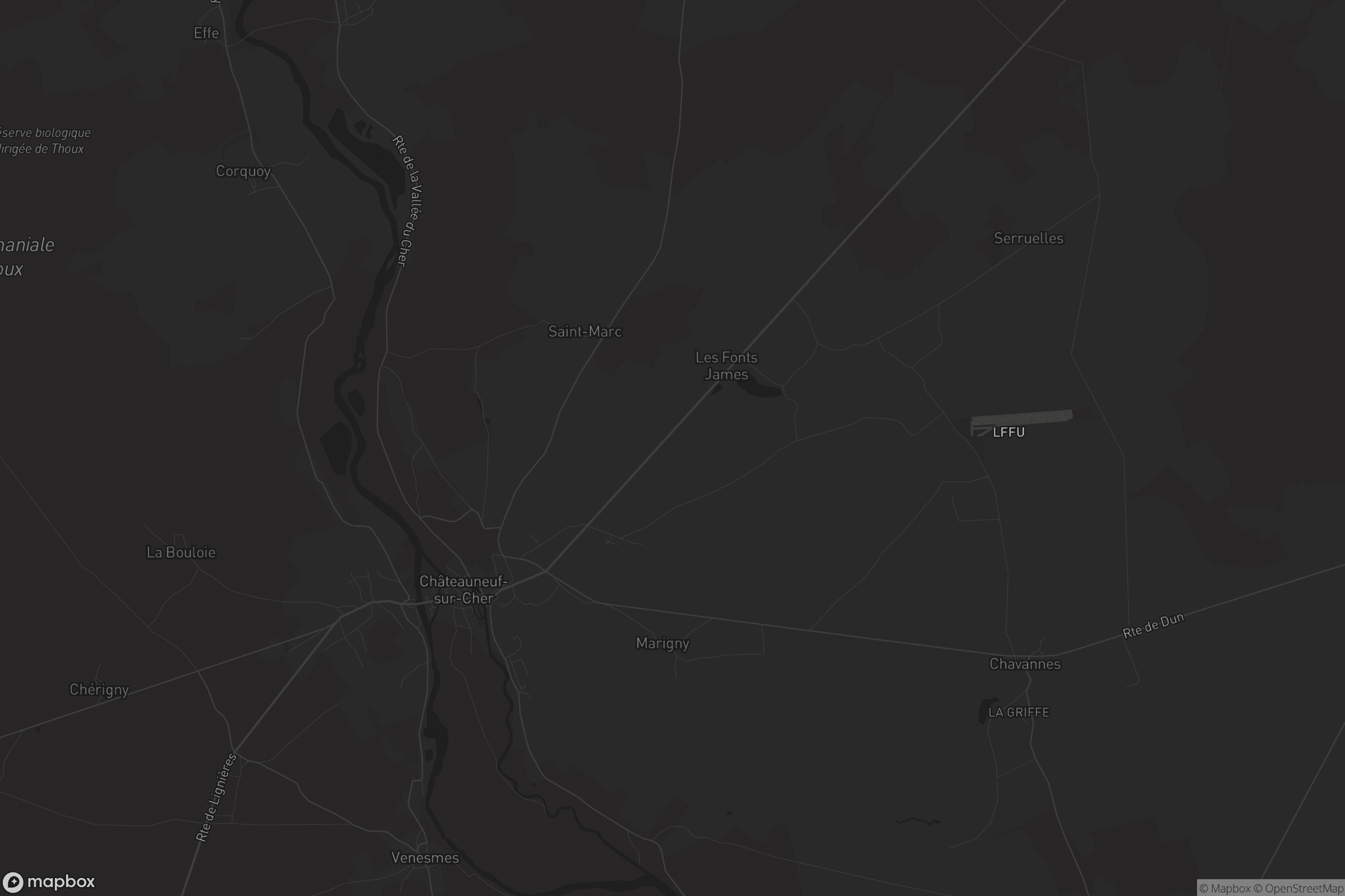 Carte de Châteauneuf-sur-Cher