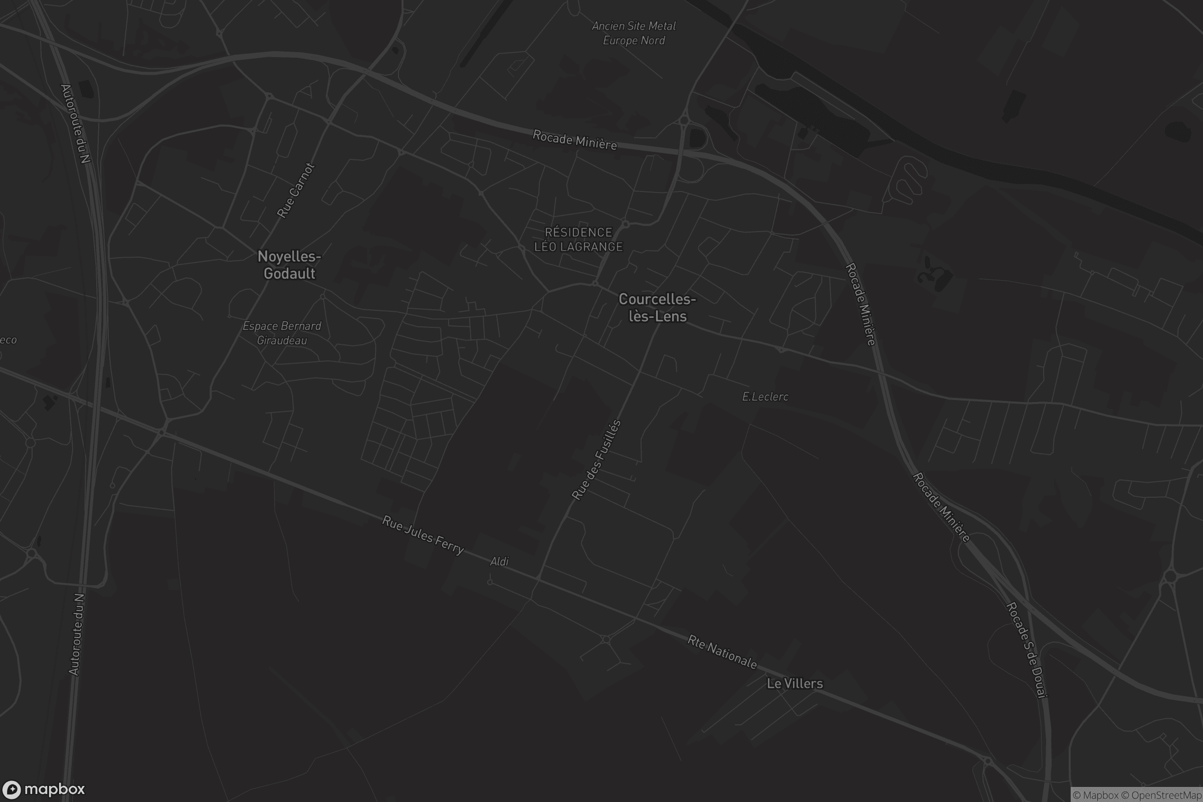 Carte de Courcelles-lès-Lens