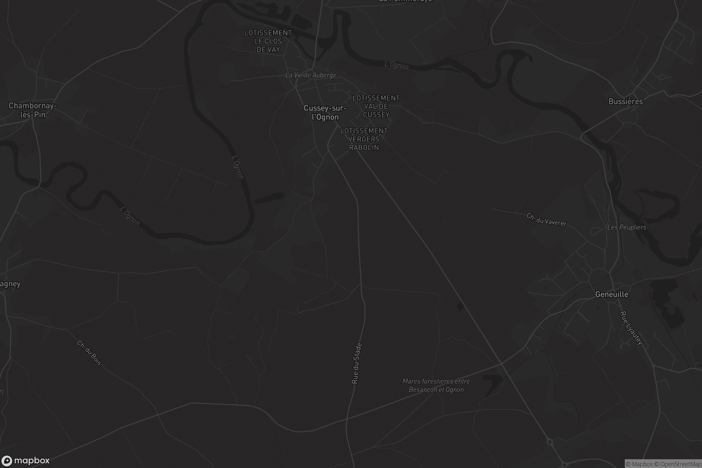 Carte de Cussey-sur-l'Ognon