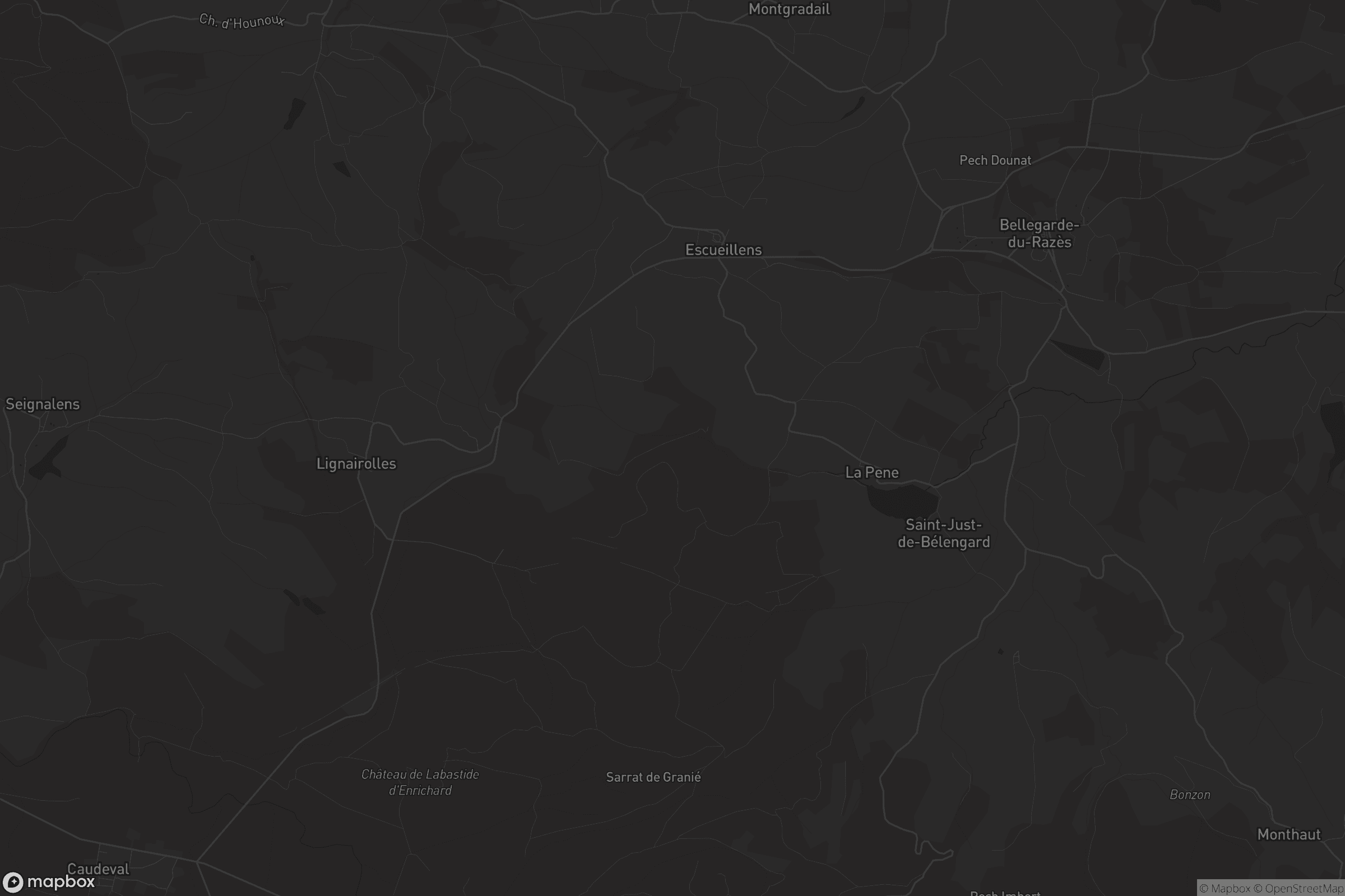 Carte de Escueillens-et-Saint-Just-de-Bélengard