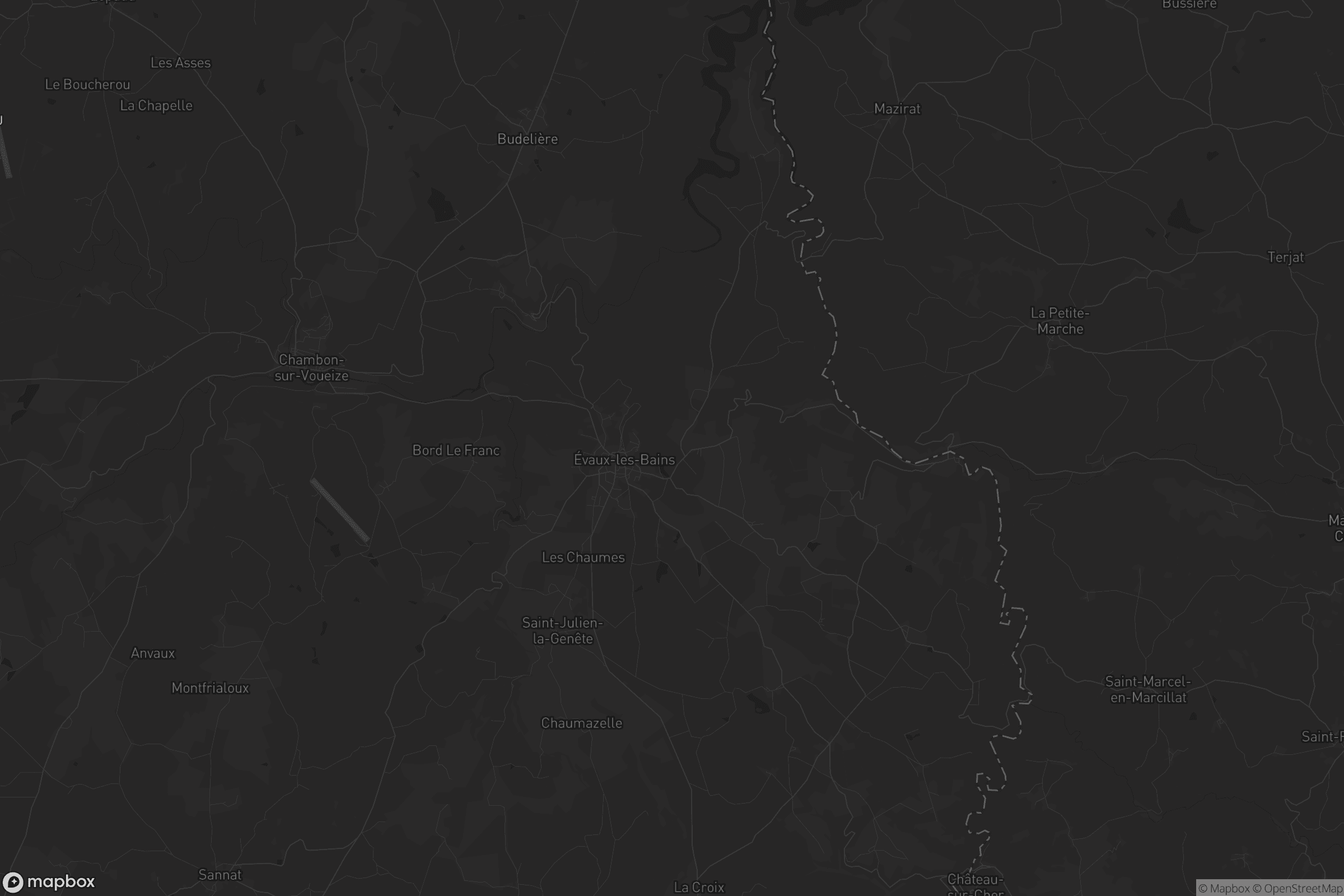 Carte de Évaux-les-Bains