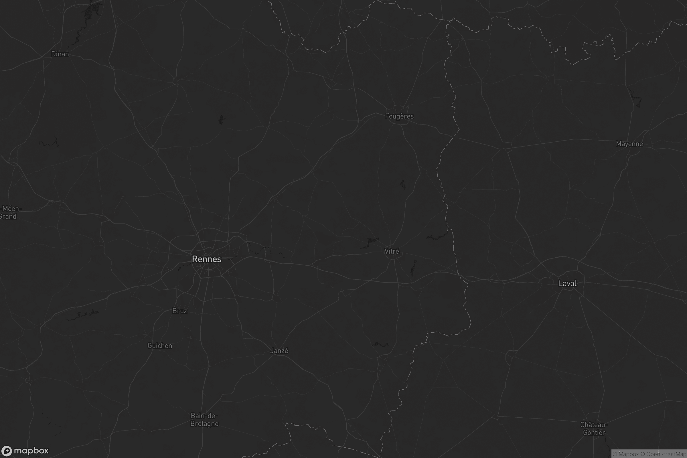 Carte de Fougères-Vitré