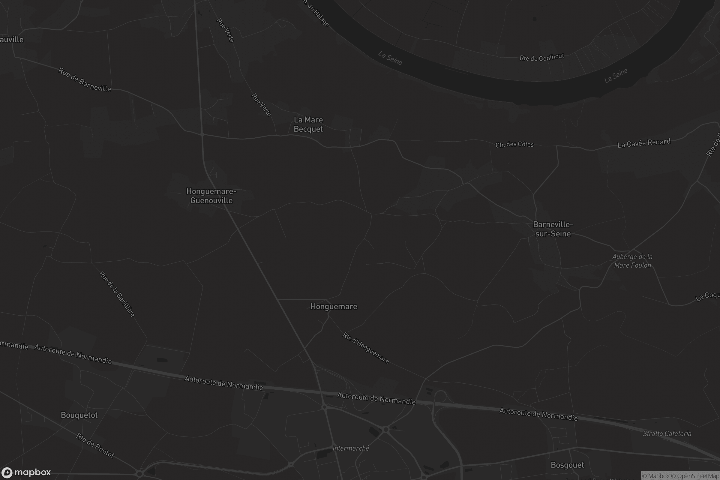 Carte de Honguemare-Guenouville