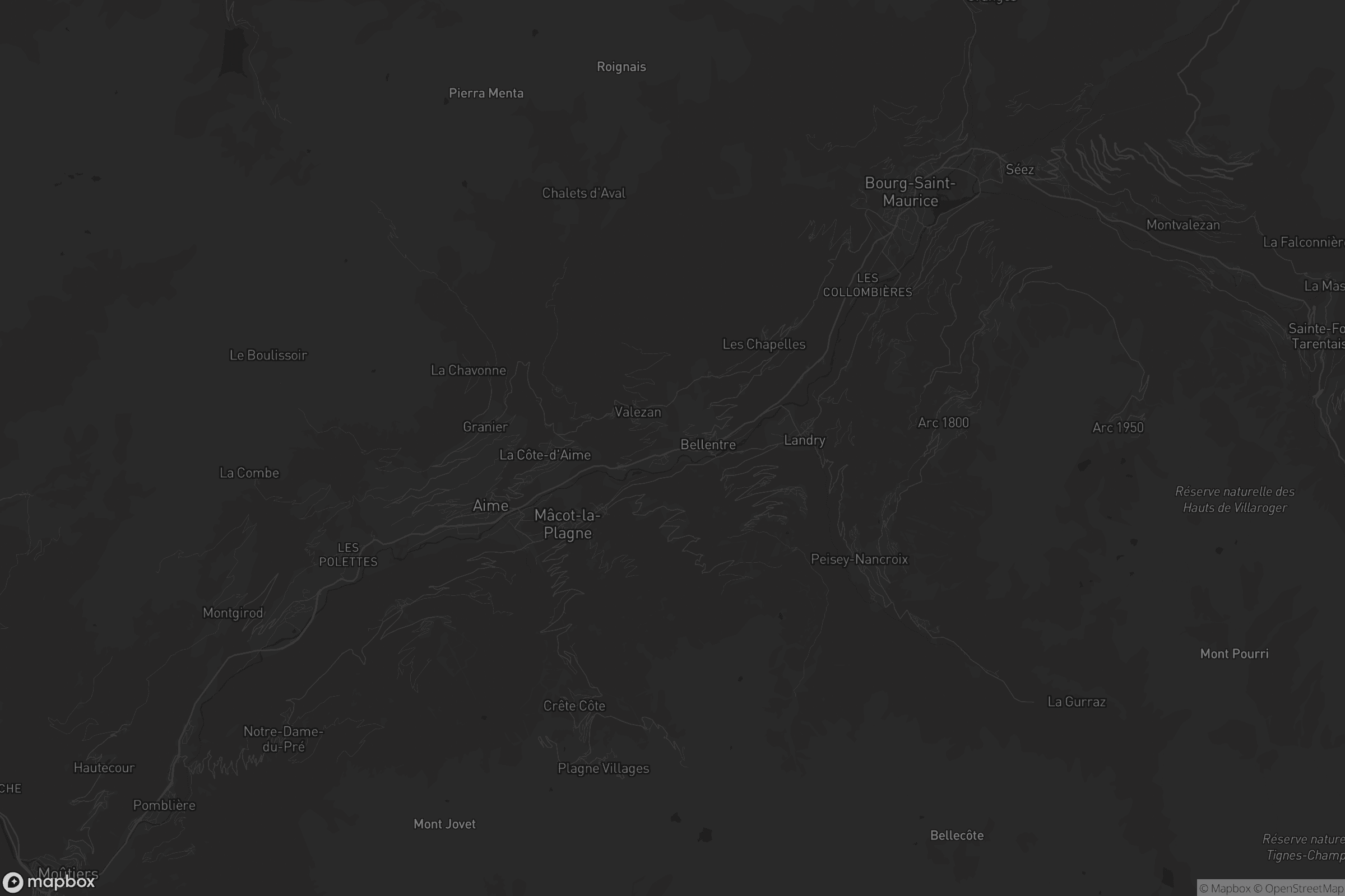 Carte de La Plagne-Tarentaise