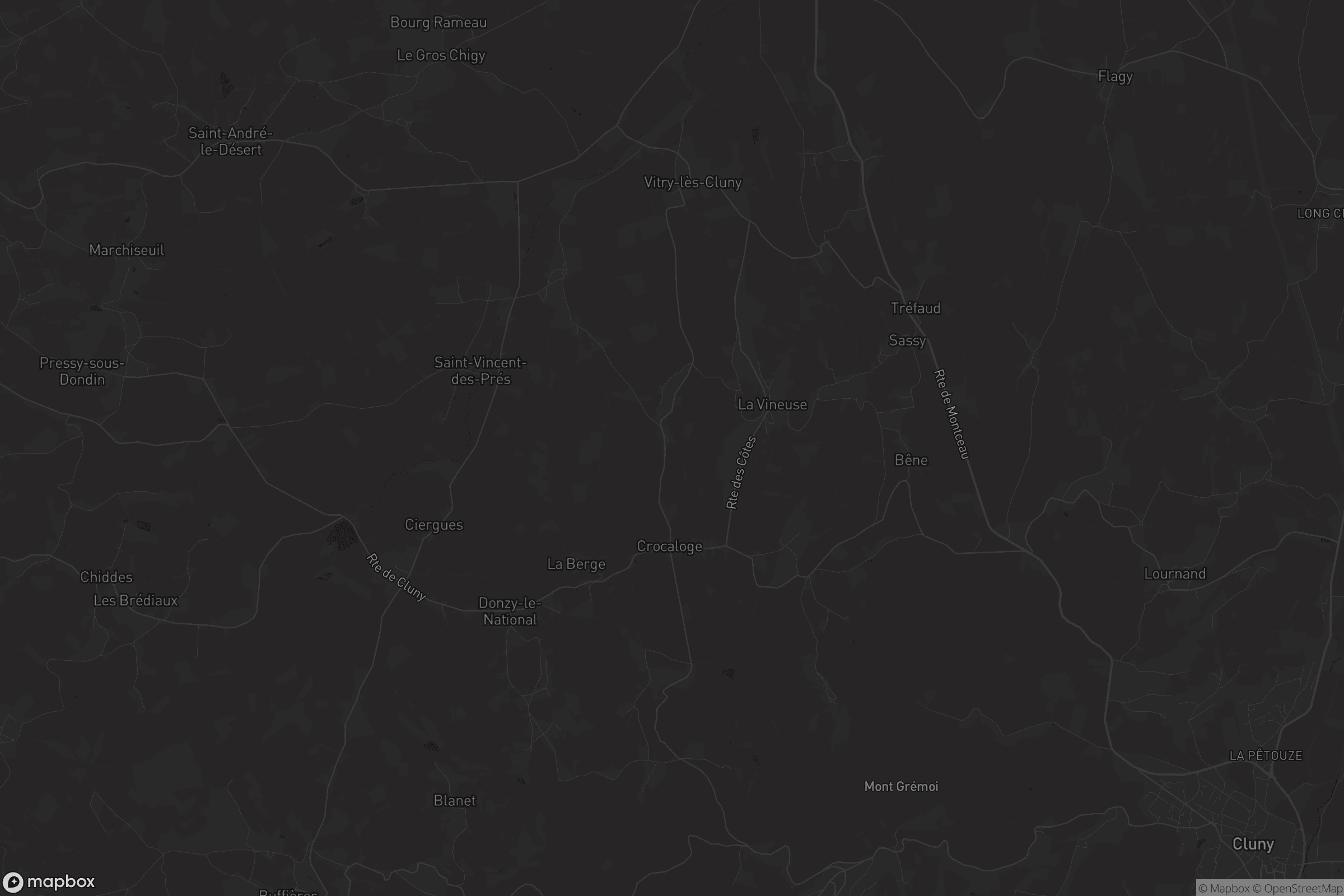 Carte de La Vineuse sur Fregande