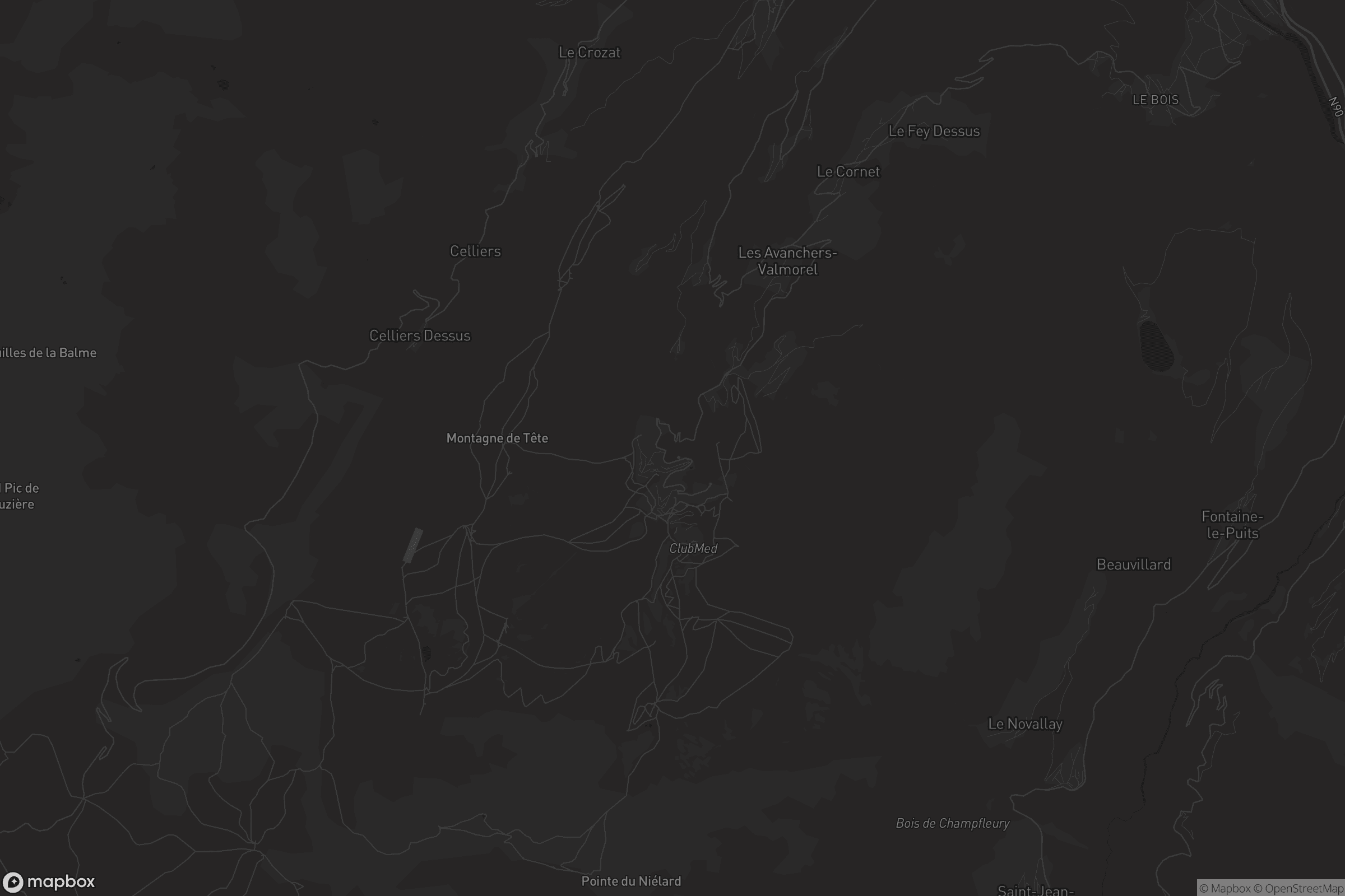 Carte de Les Avanchers-Valmorel