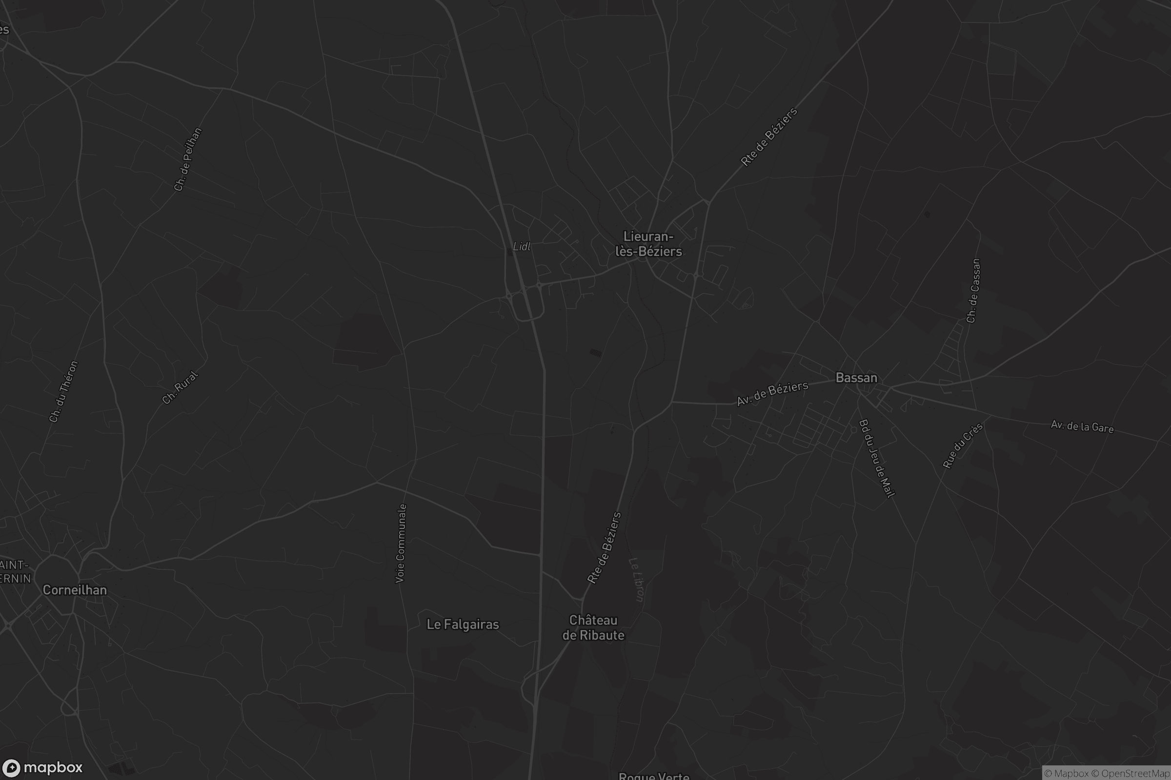 Carte de Lieuran-lès-Béziers