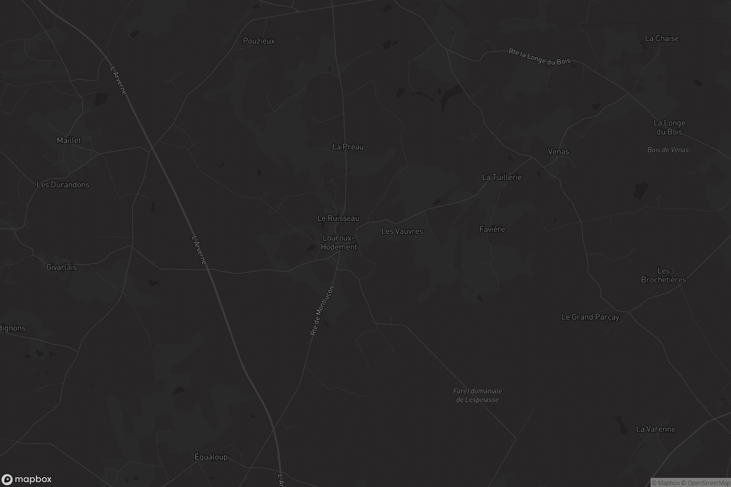 Carte de Louroux-Hodement