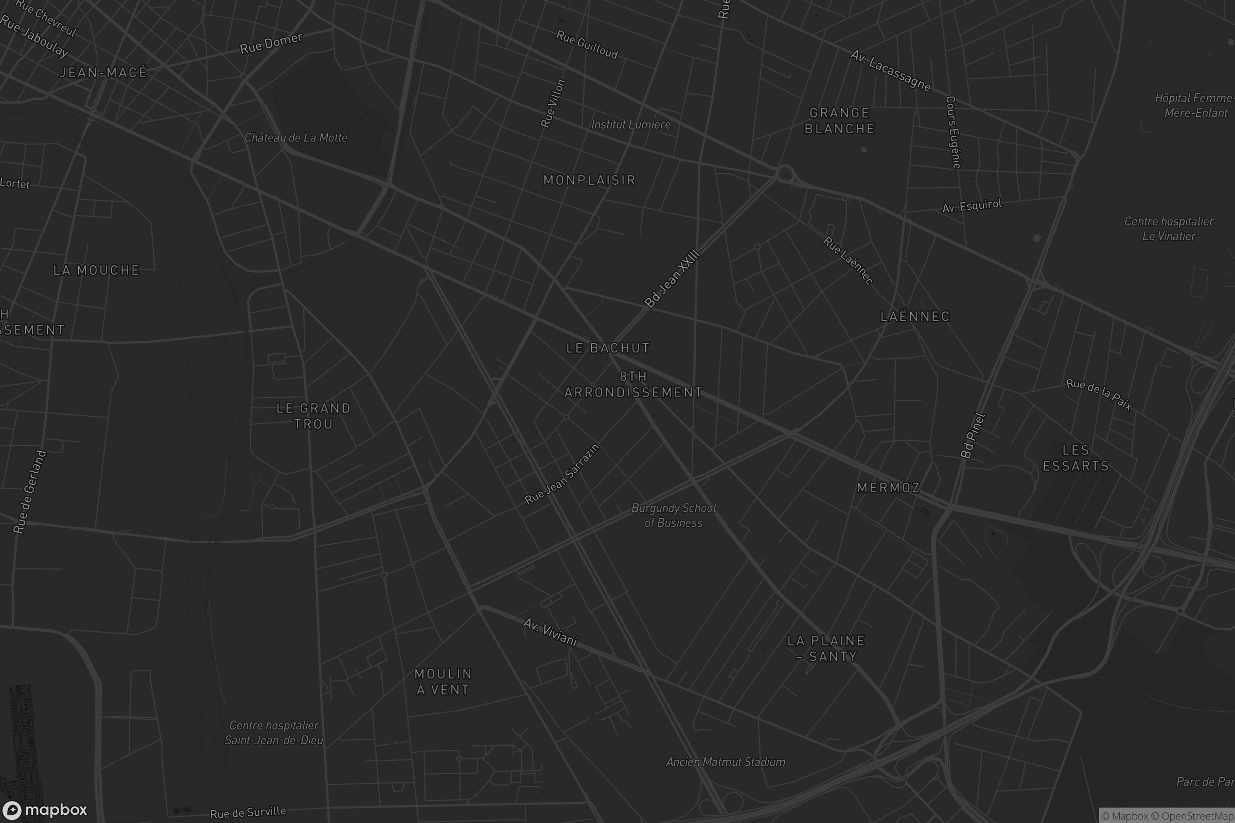 Carte de Lyon 8e Arrondissement