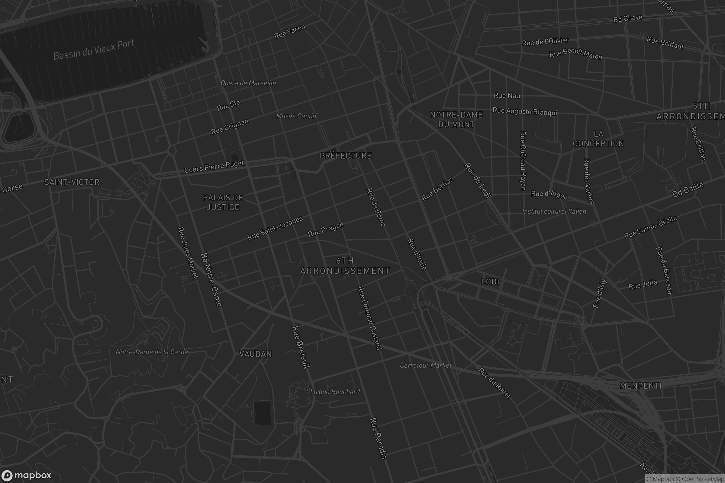 Carte de Marseille 6e Arrondissement