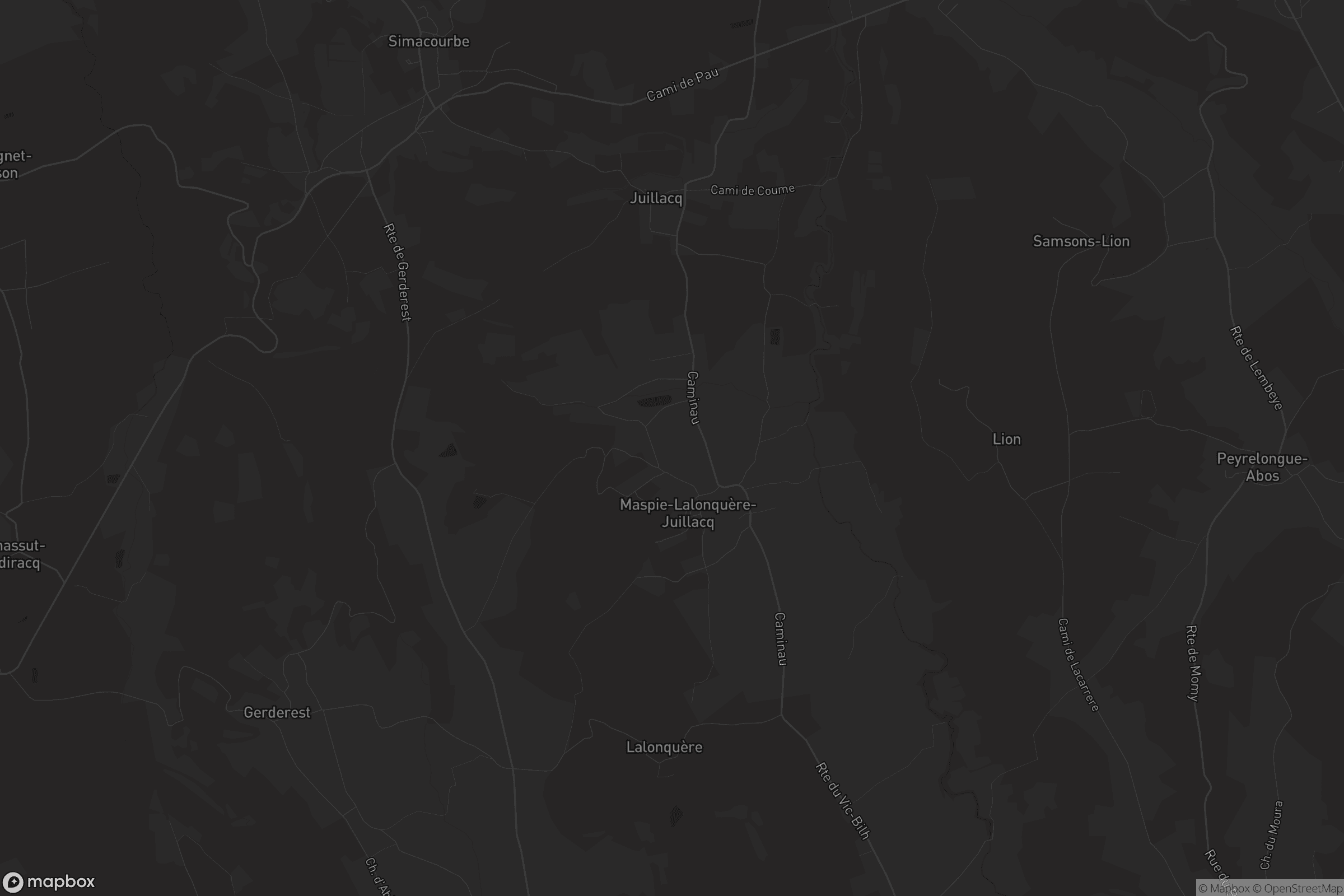 Carte de Maspie-Lalonquère-Juillacq