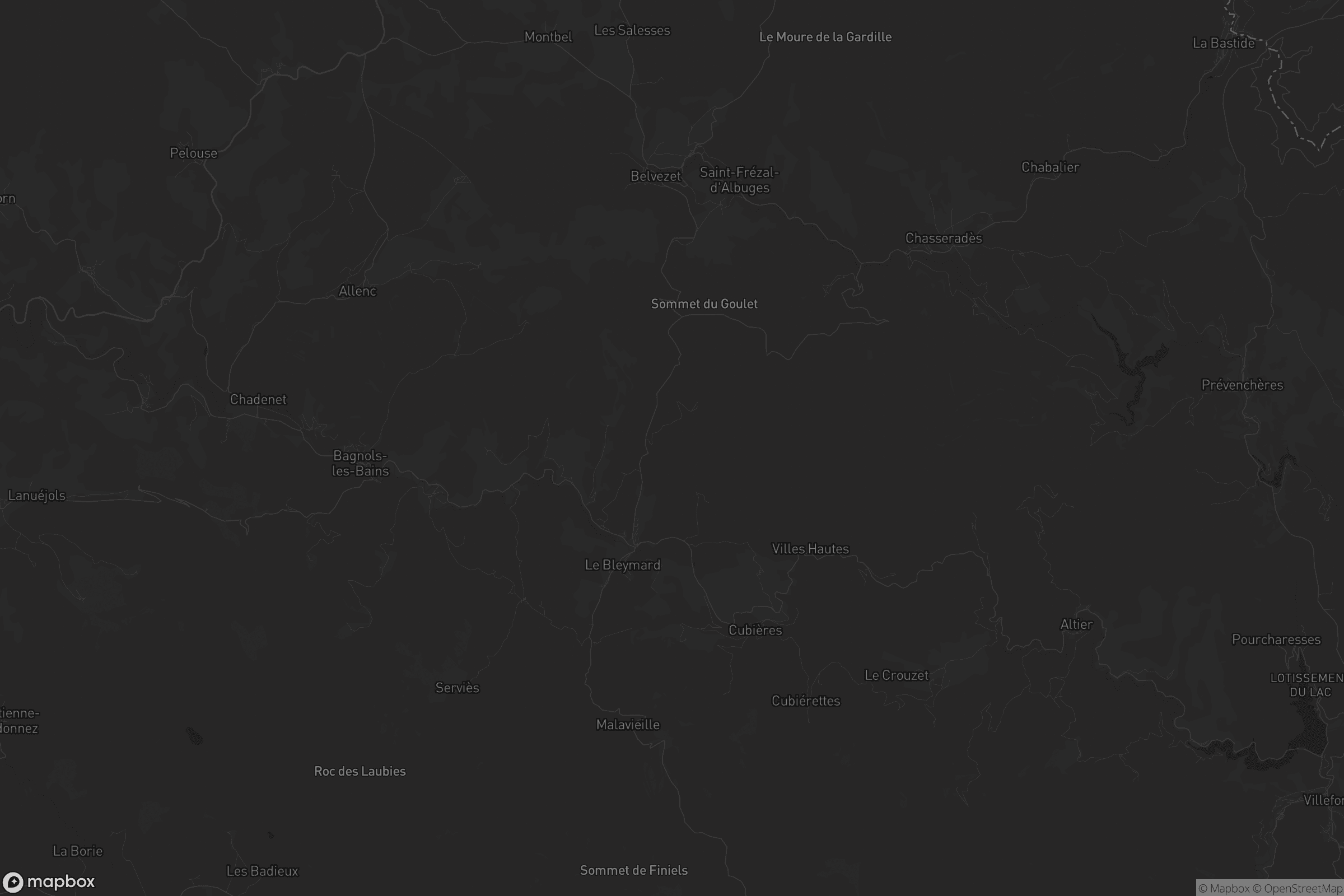 Carte de Mont Lozère et Goulet