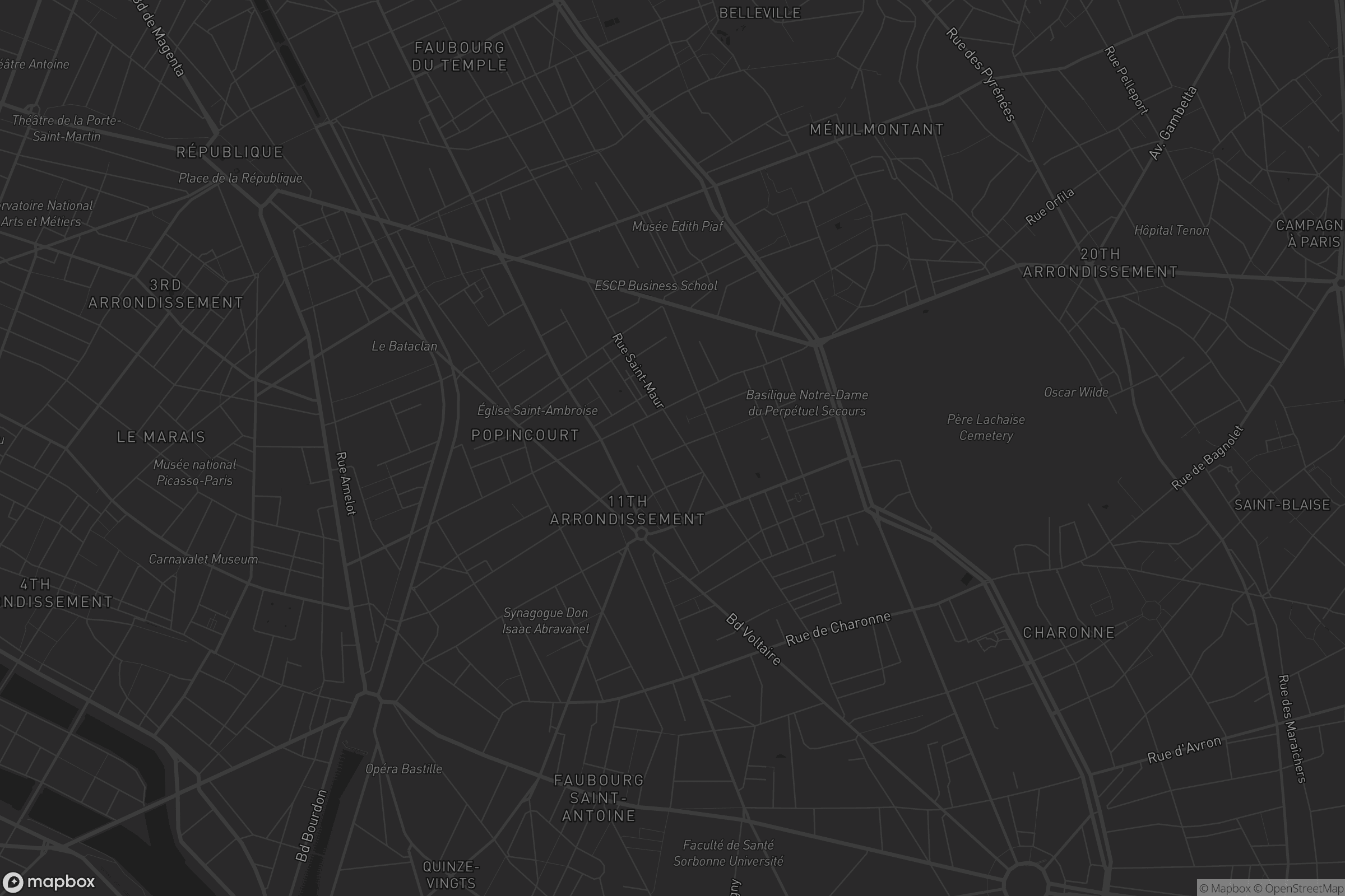 Carte de Paris 11e Arrondissement