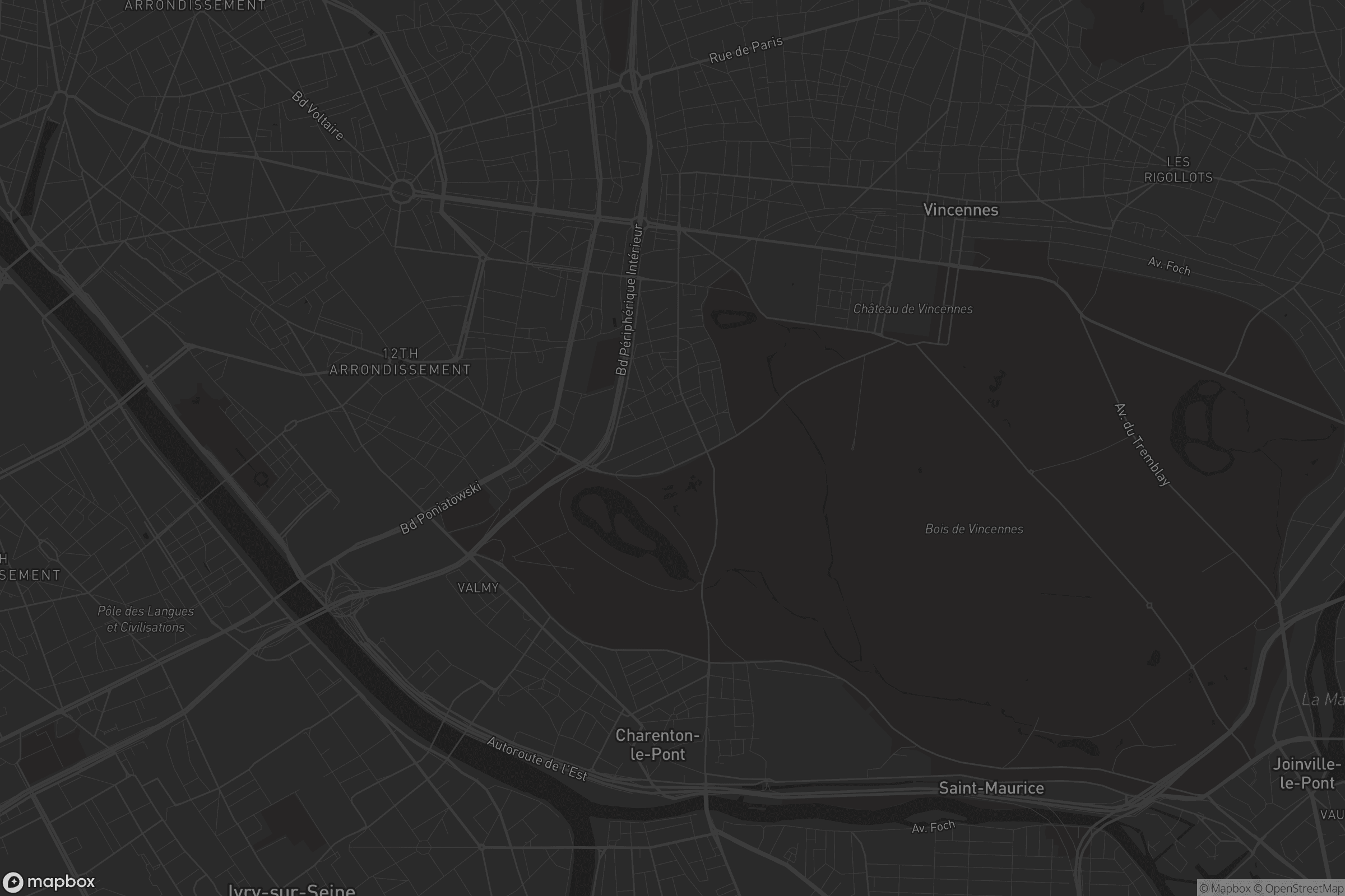 Carte de Paris 12e Arrondissement