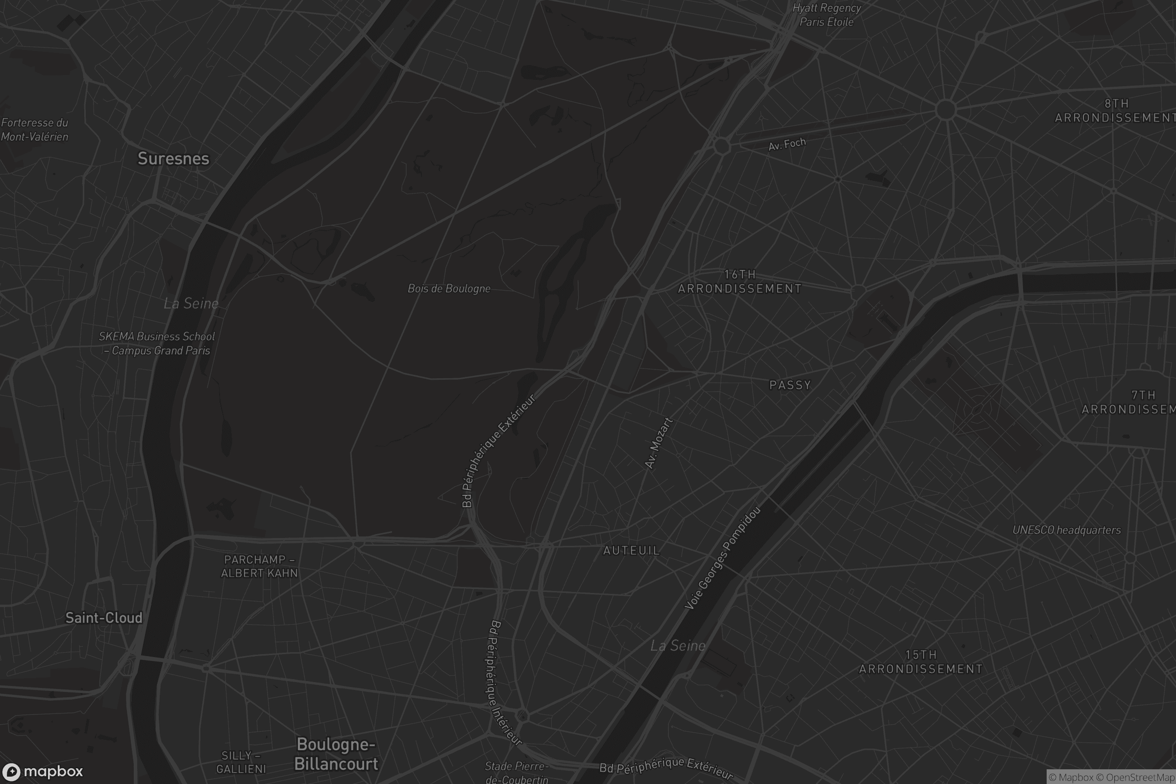 Carte de Paris 16e Arrondissement