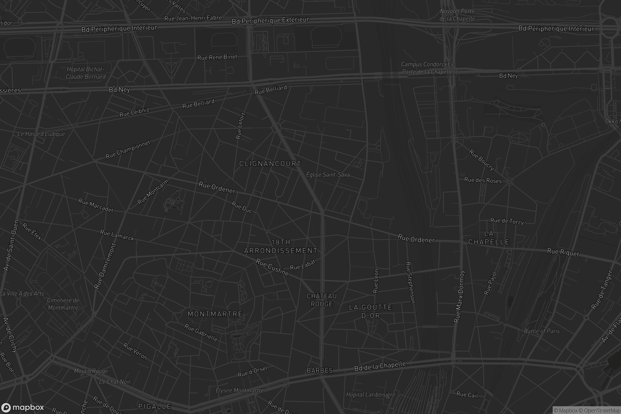 Carte de Paris 18e Arrondissement