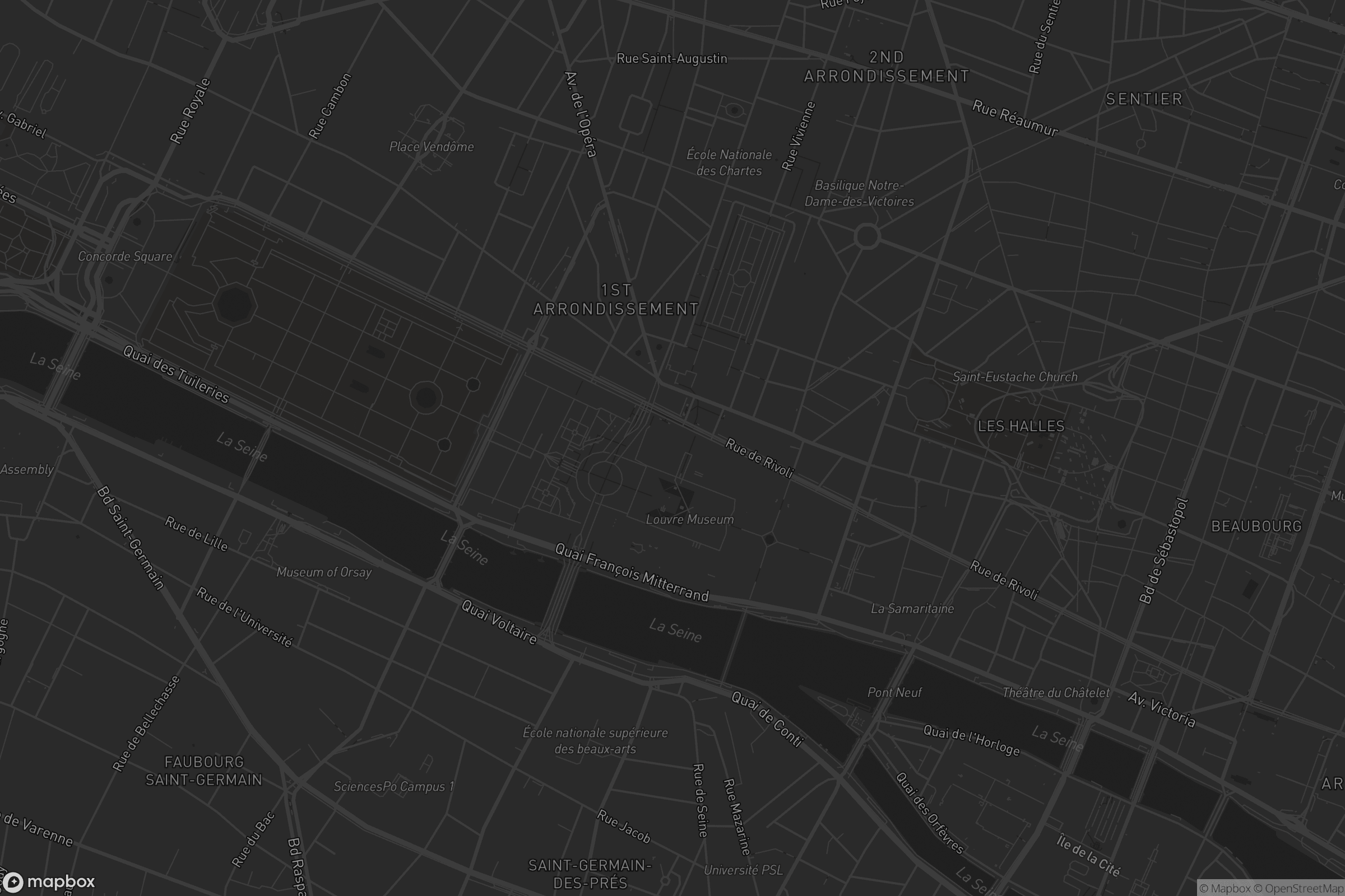 Carte de Paris 1er Arrondissement