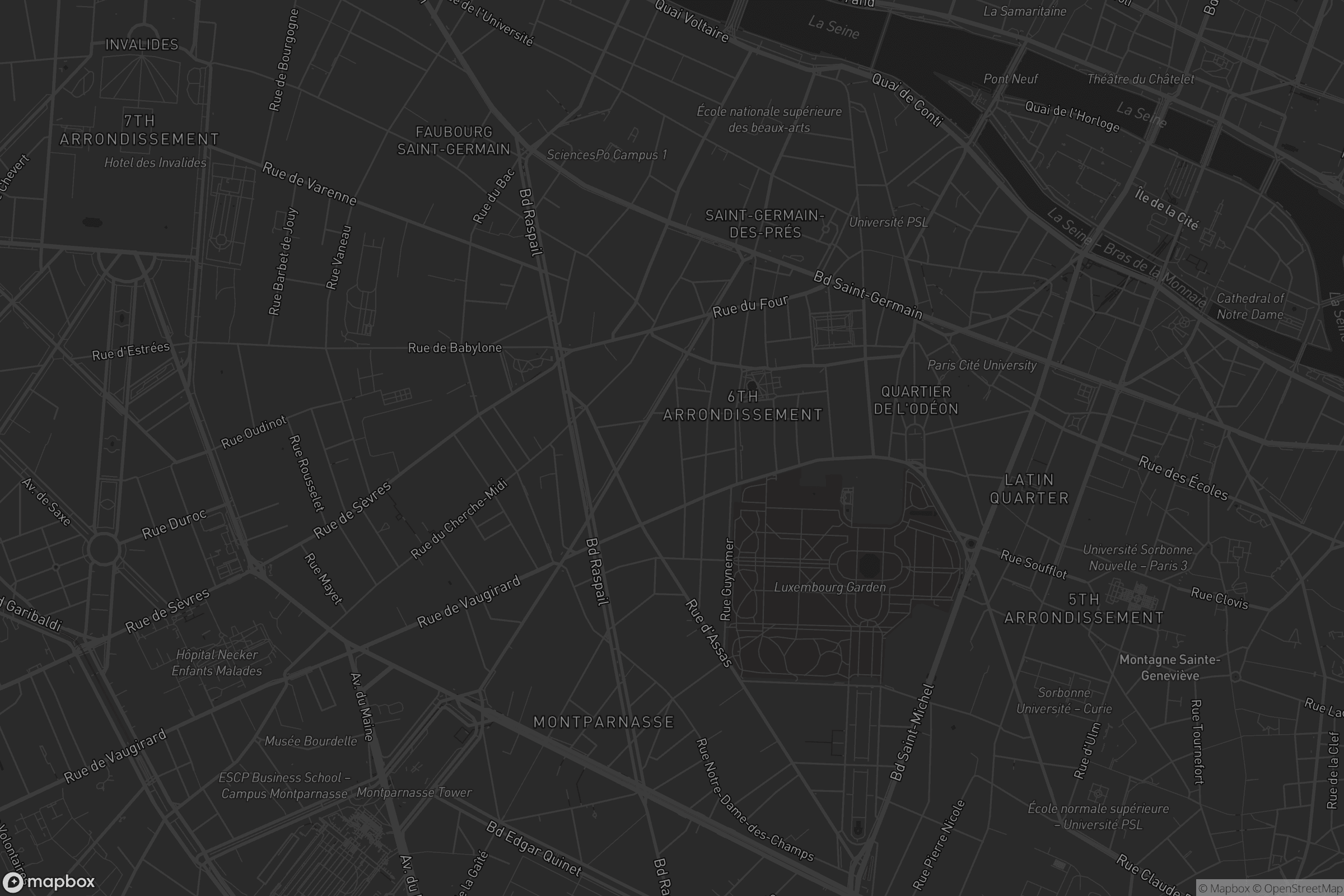 Carte de Paris 6e Arrondissement