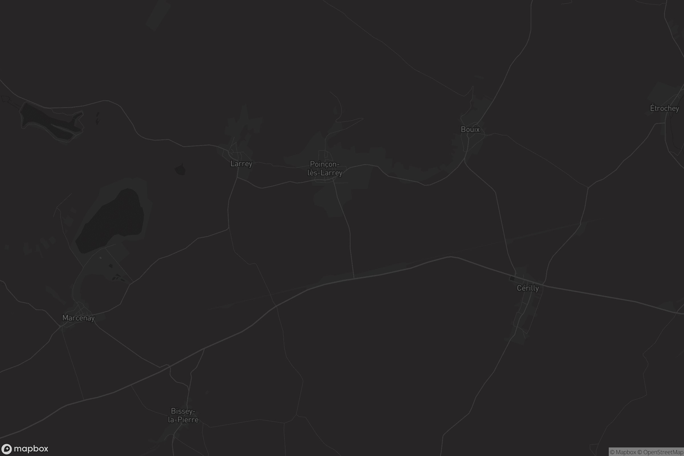 Carte de Poinçon-lès-Larrey