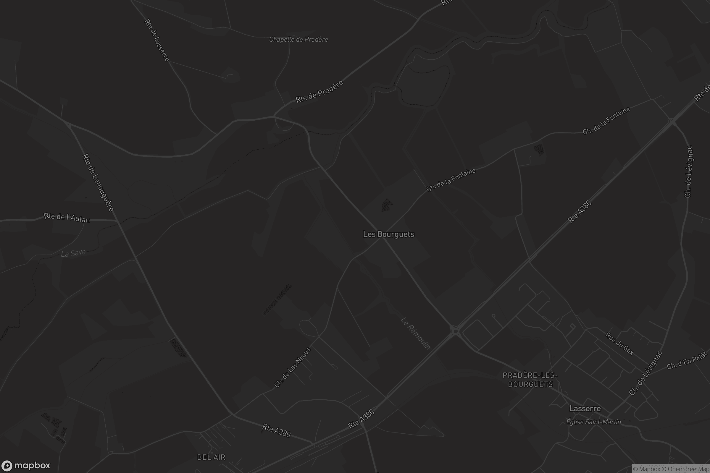 Carte de Pradère-les-Bourguets