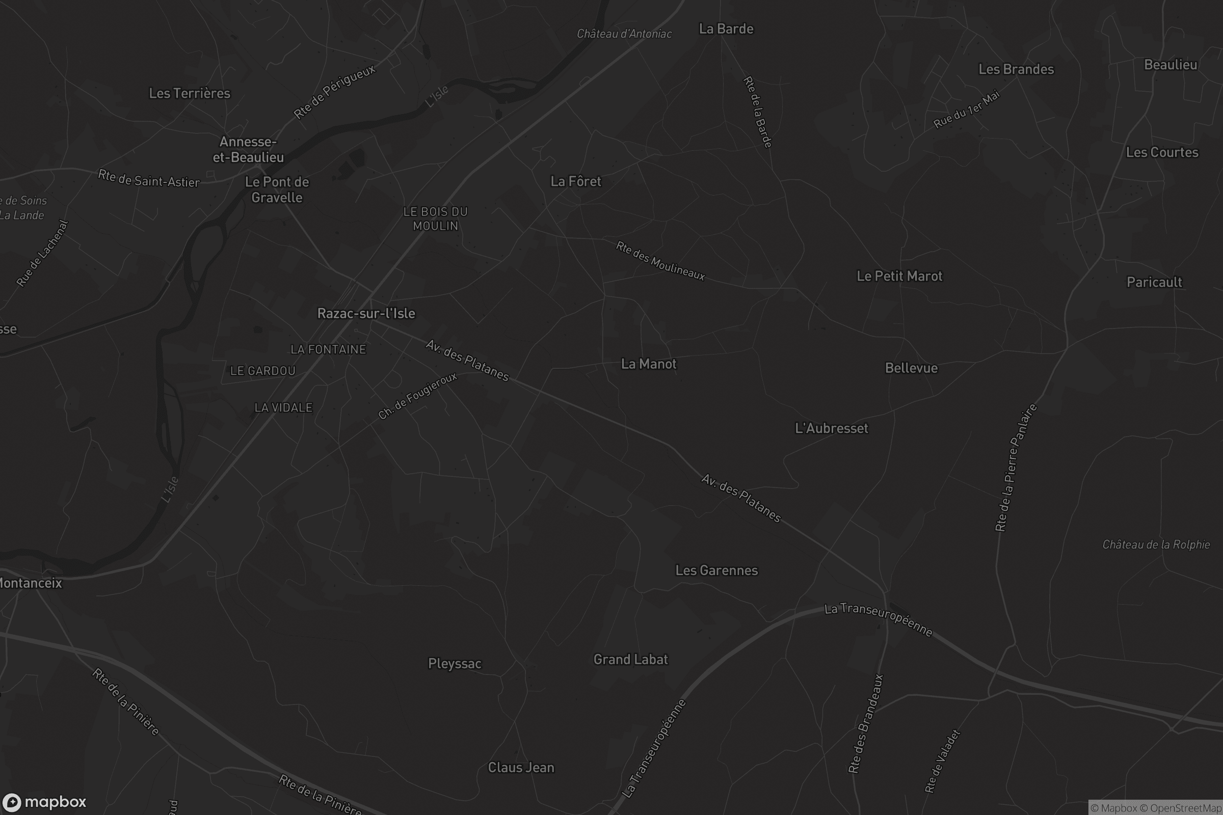 Carte de Razac-sur-l'Isle