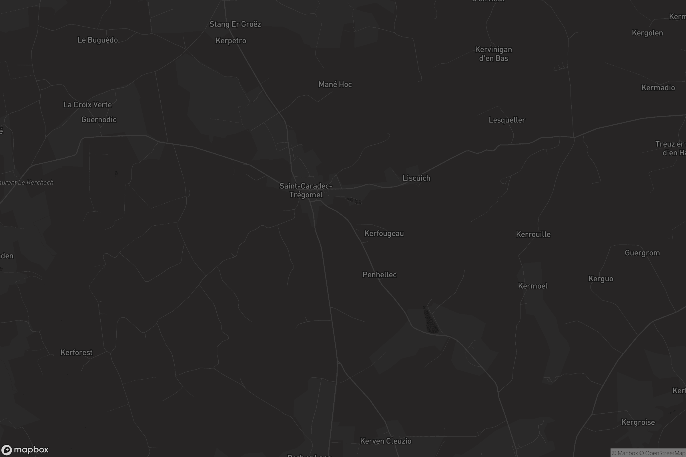 Carte de Saint-Caradec-Trégomel