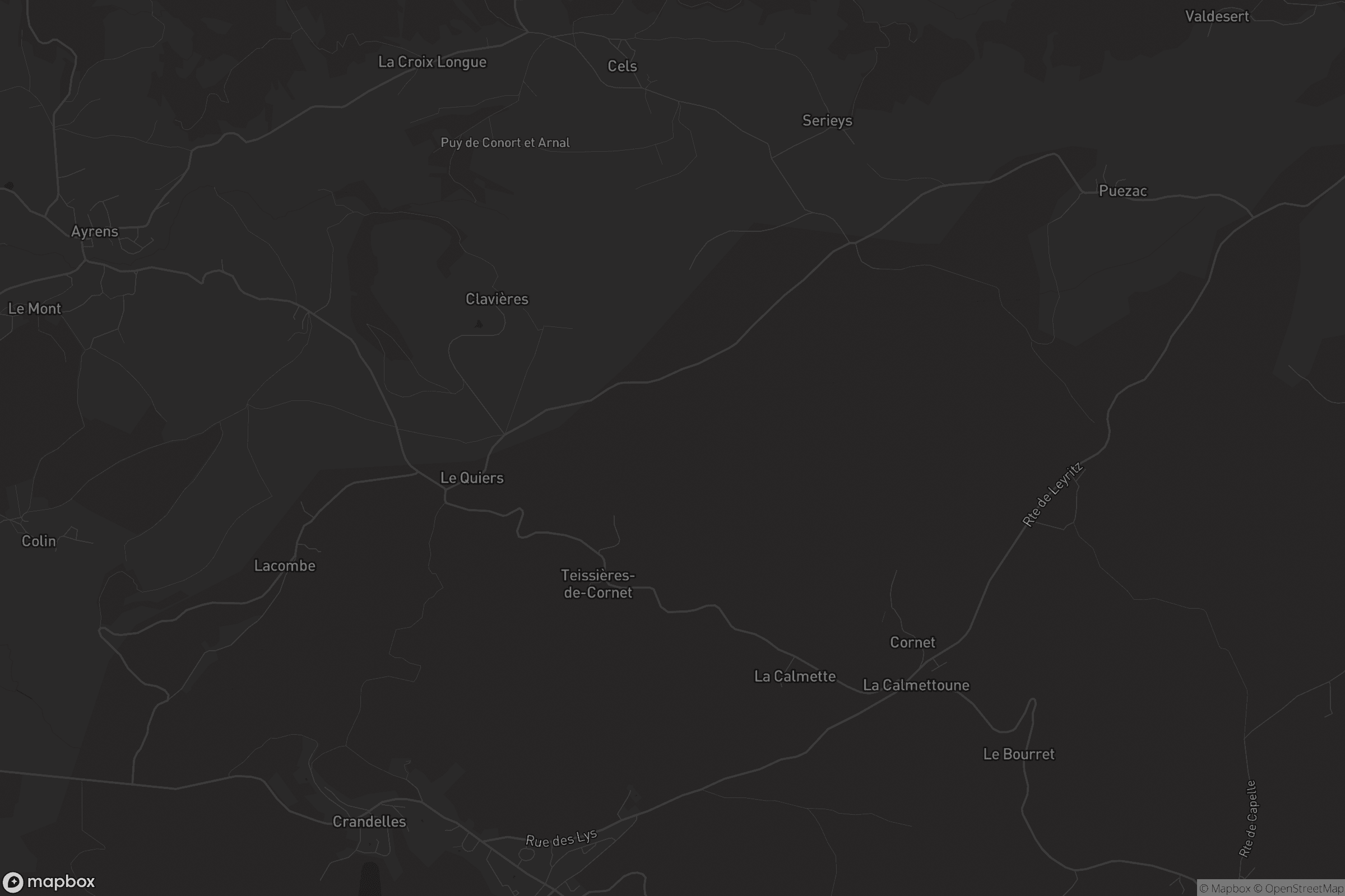 Carte de Teissières-de-Cornet