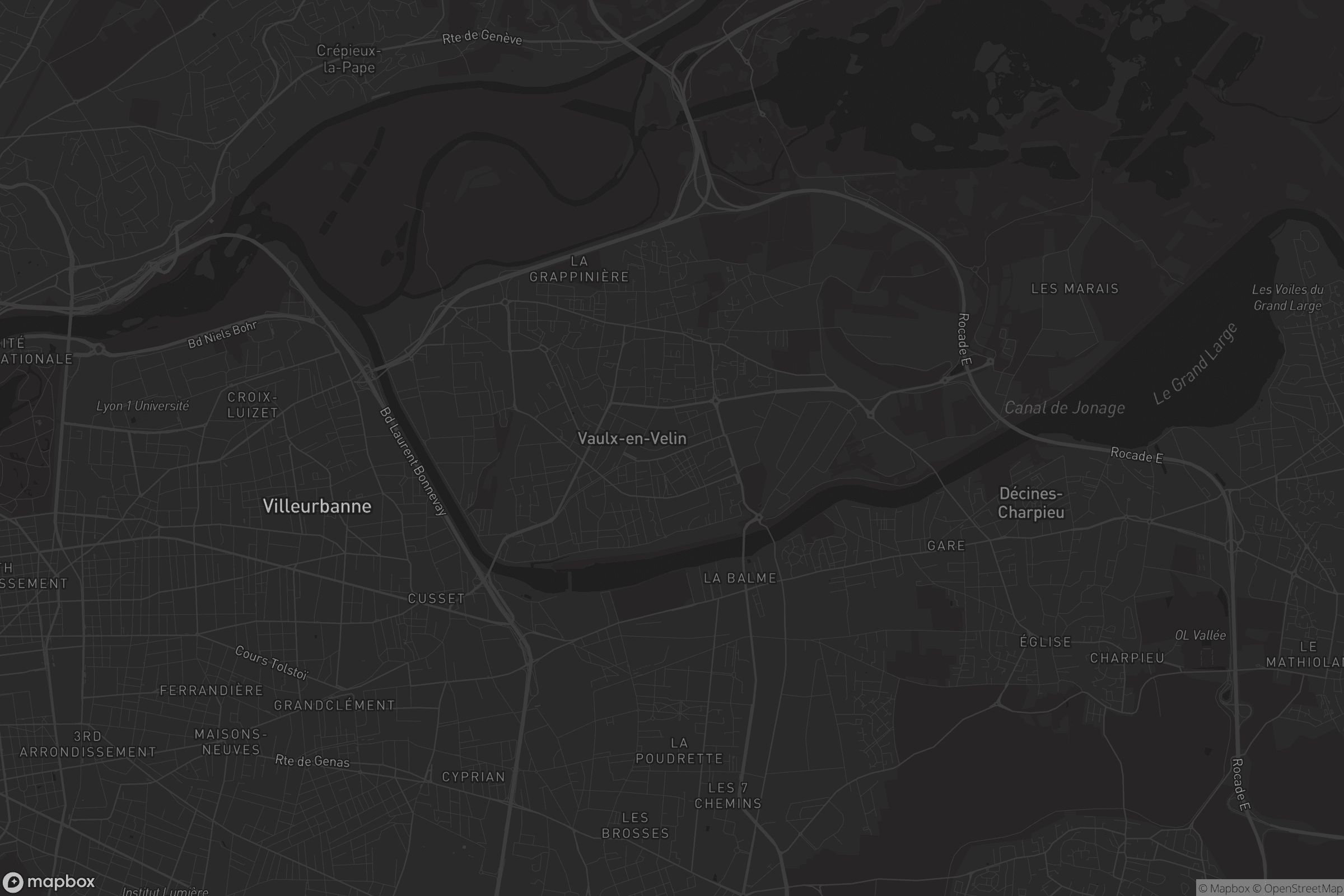 Carte de Vaulx-en-Velin