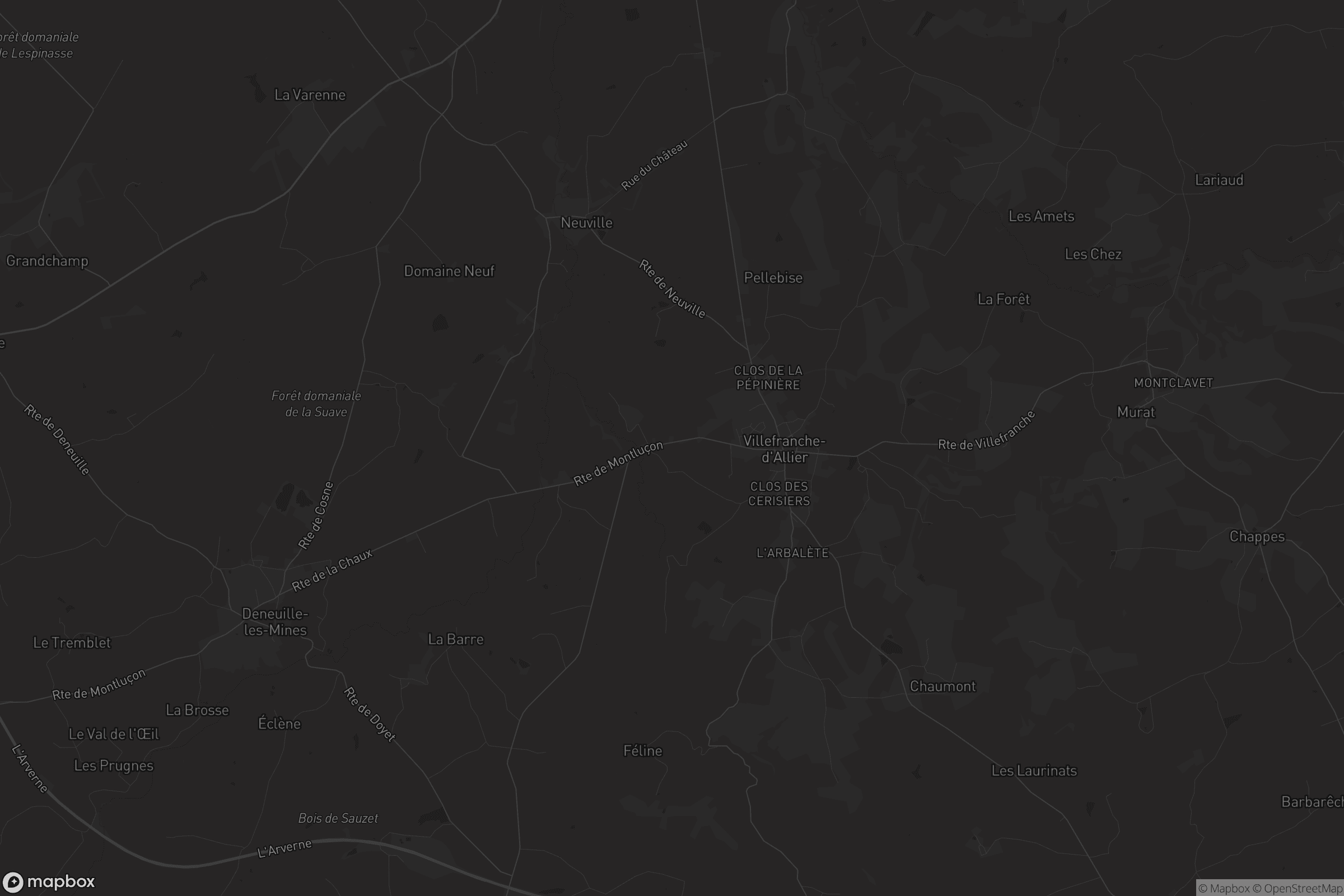 Carte de Villefranche-d'Allier