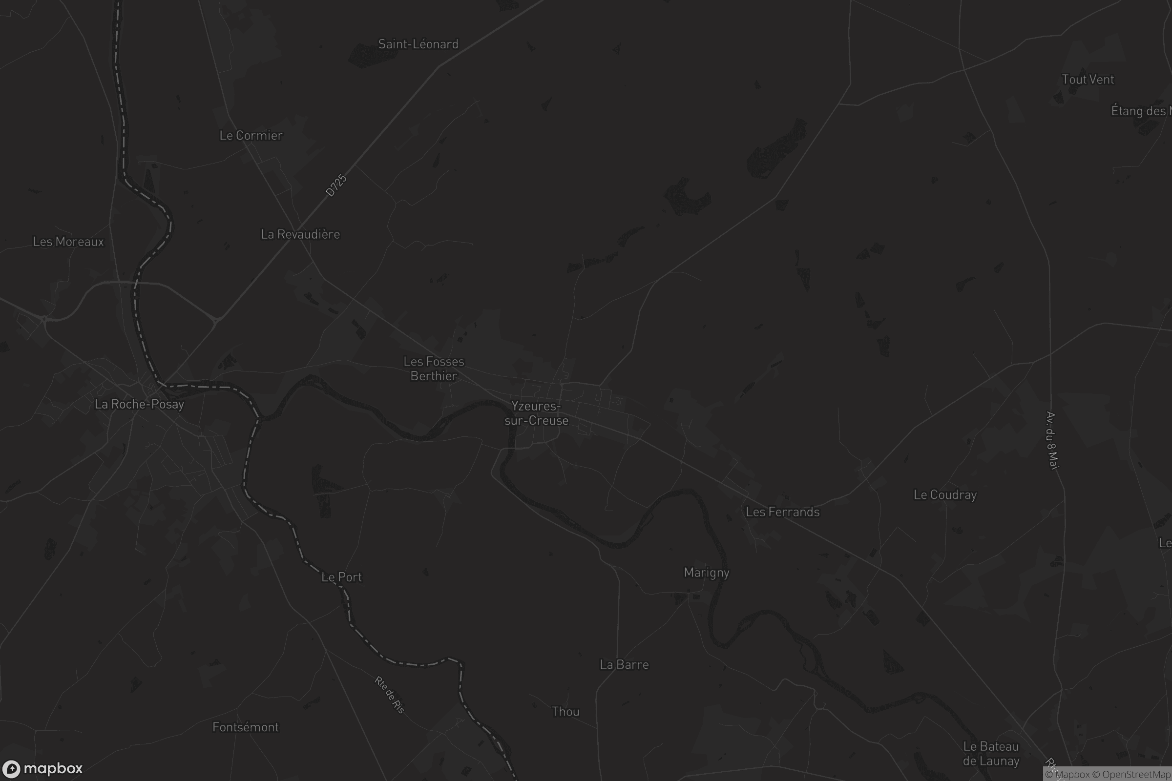 Carte de Yzeures-sur-Creuse